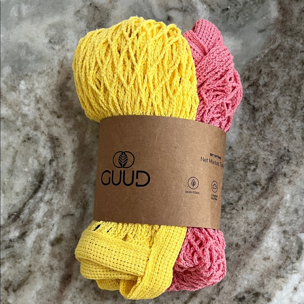 Yellow and Pink Net Market Bags